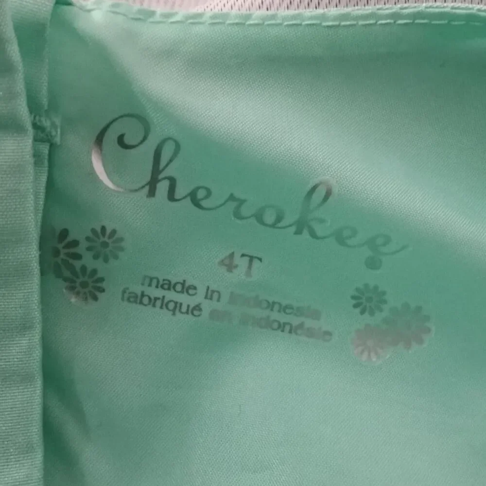 Cherokee Girls Mint Green Lace Tulle Flower Special Occasion Party Dress Size 4T